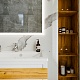 Бриклаер Мебель для ванной Берлин 100 белая с ручкой дуб золотой – фотография-27